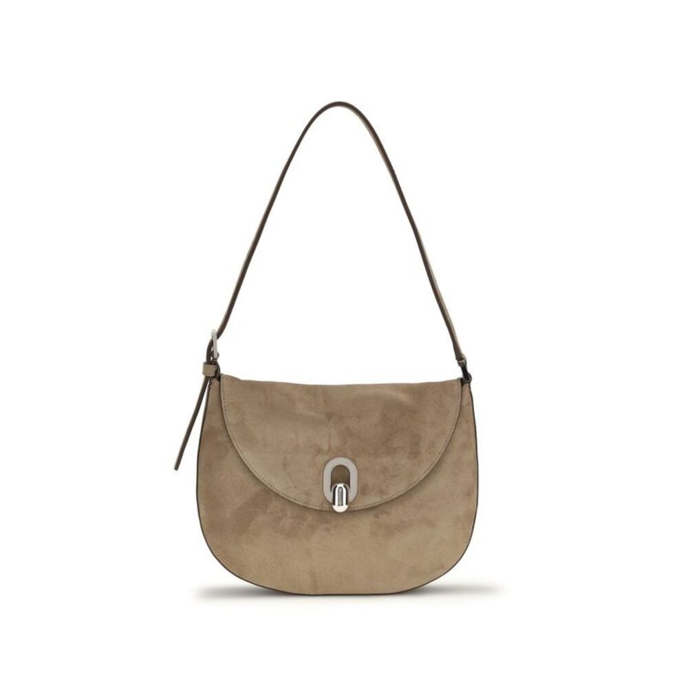 Savette Beige Calf Leather Bos Taurus Shoulder Women's Bag